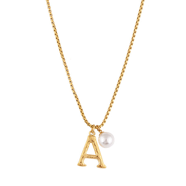 Pearl Letter A Necklace – Zahar - Main Image