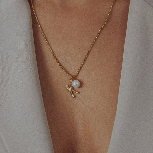 Pearl Letter K Necklace