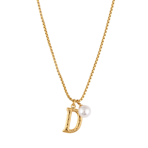 Pearl Letter D Necklace