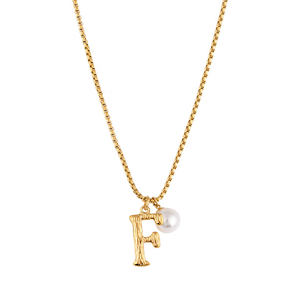 Pearl Letter F Necklace