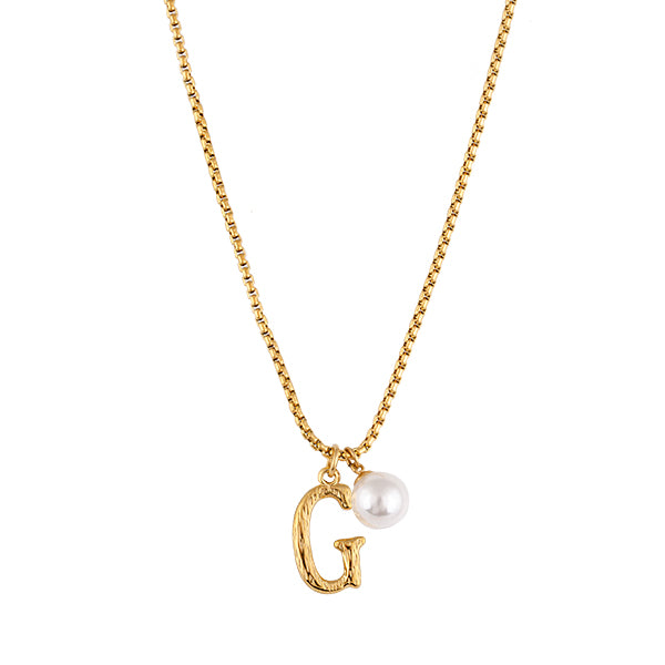 Pearl Letter G Necklace