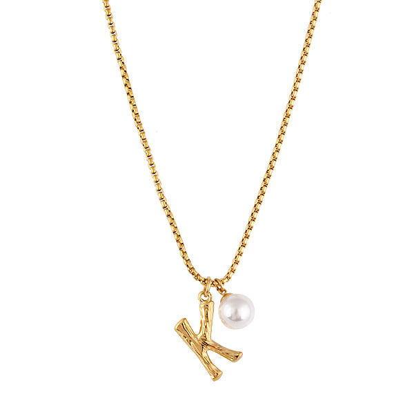 Pearl Letter K Necklace