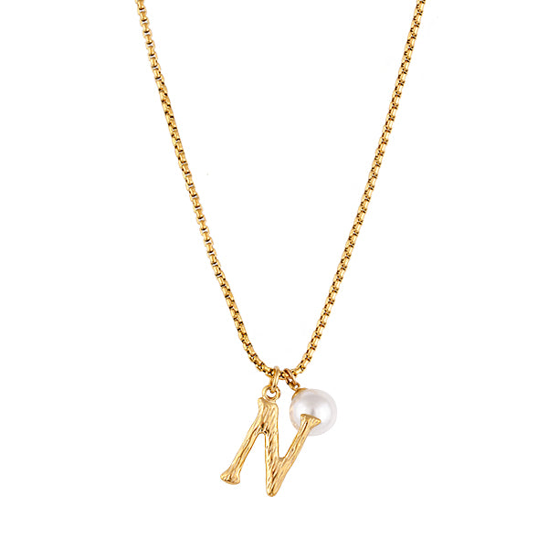 Pearl Letter N Necklace
