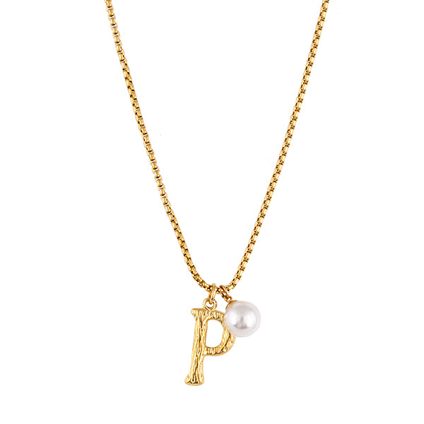 Pearl Letter P Necklace