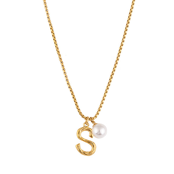 Pearl Letter S Necklace