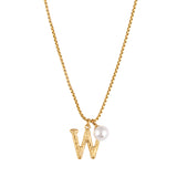 Pearl Letter W Necklace