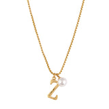 Pearl Letter Z Necklace