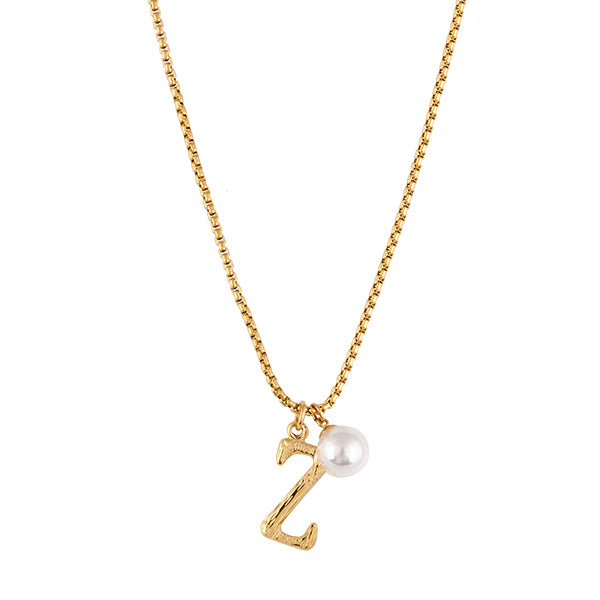 Pearl Letter Z Necklace
