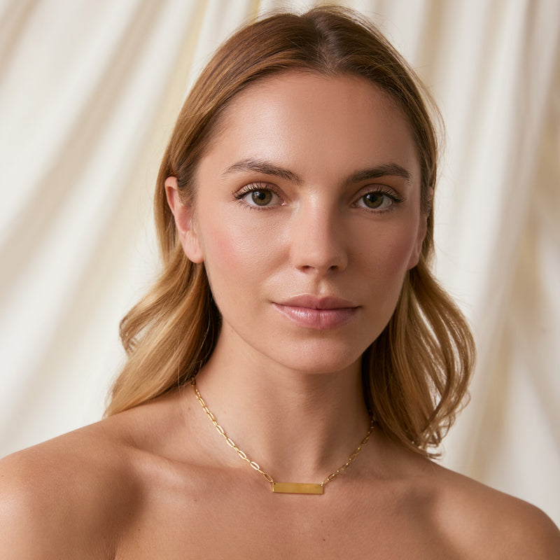 Adult Bar Paperclip Necklace