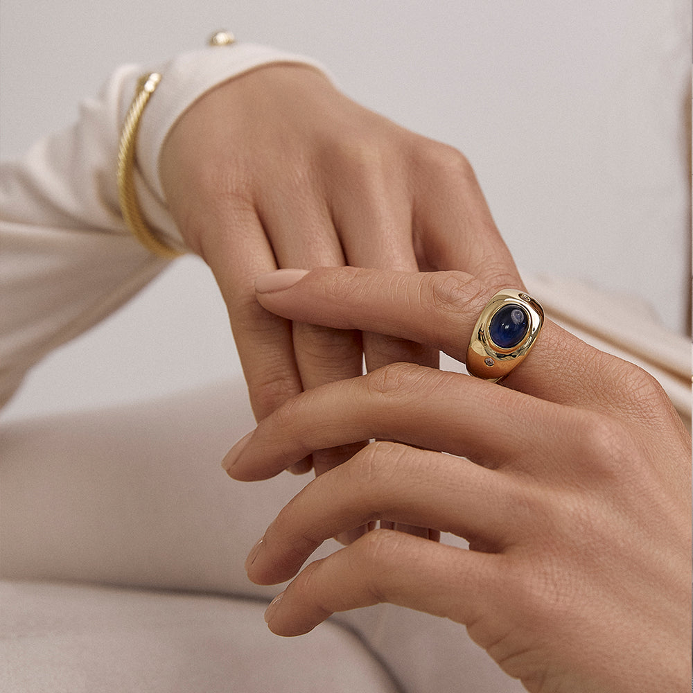 Olivia Ring with Blue Cabochons Olivia Ring with Blue Cabochons